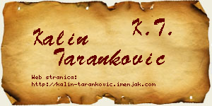 Kalin Taranković vizit kartica